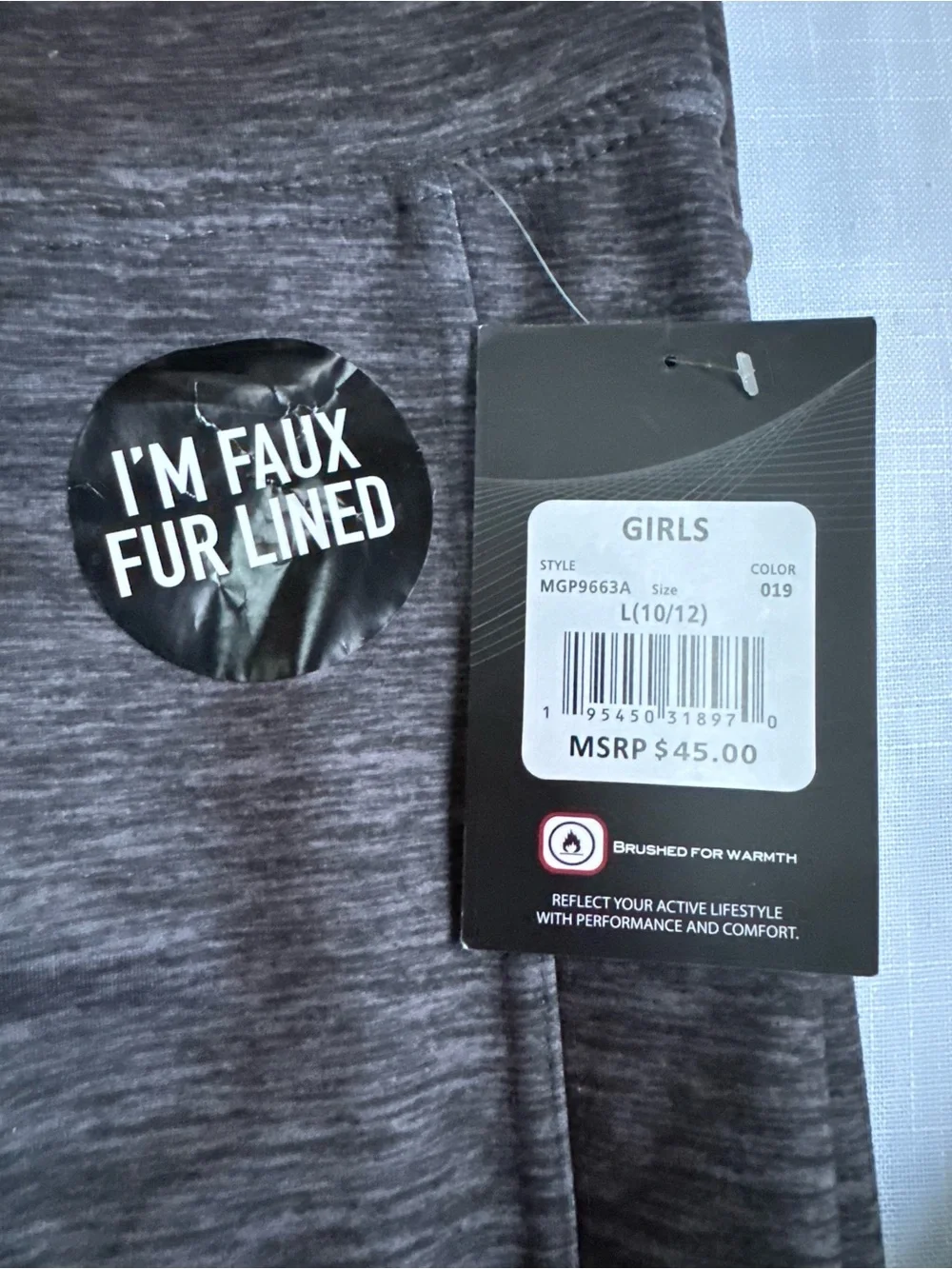 Girls Faux-Fur Lined Leggings
